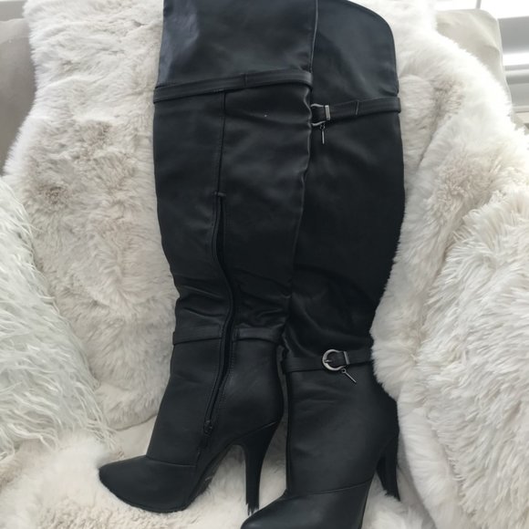 women over the knee heel boot - Picture 3 of 7